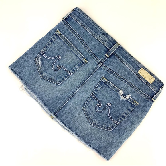Ag Adriano Goldschmied Kate Mini Skirt in 16 Years Thrasher Blue Denim, 26 - Picture 2 of 16